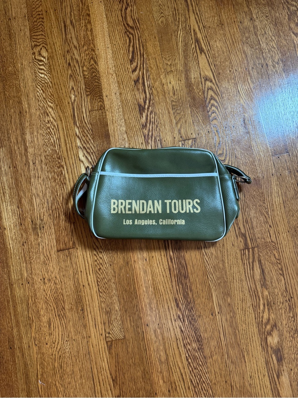 Vintage 1970s Brendan Tours Los Angels Green Retro Travel Shoulder Bag